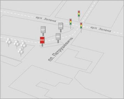 Сiтiлайт A у Львові, 1,2x1,8  Петрушевича пл., 3 схема