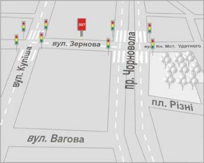 Ситилайт A в Львове, 1,2x1,8  Зернова вул., 3 схема