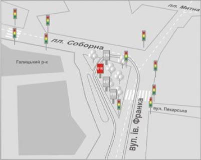 Ситилайт A в Львове, 1,2x1,8  Соборна пл. схема