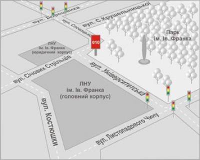 Ситилайт A в Львове, 1,2x1,8  Університетська вул., 1 схема