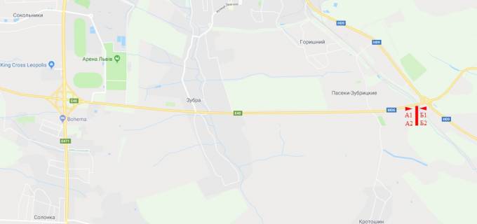 Билборд A на трассах Львовской области, 6x3  М-06 Київ-Чоп, виїзд з міста с. Пасіки-Зубрицькі, верхній схема