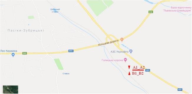 Билборд B на трассах Львовской области, 6x3  Автодорога Львів-Бібрка, в'їзд в місто, верхній схема