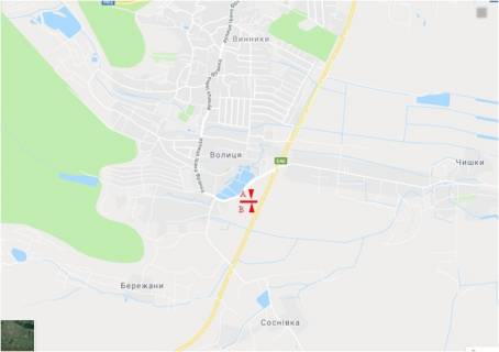 Билборд B в трасах Львова, 6x3  Траса М-06 Київ-Чоп, с.Чишки, правий схема