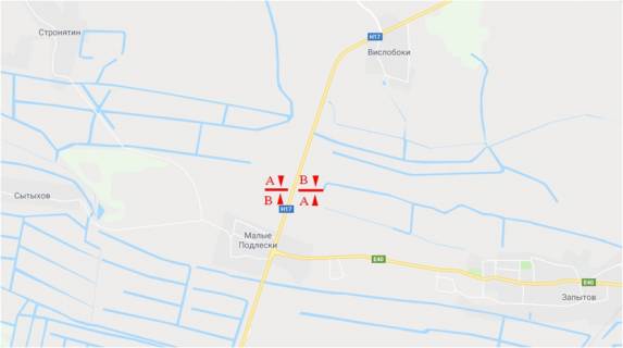 Билборд A в Львове Автодорога Львів-Радехів, в'їзд у Львів, справа схема