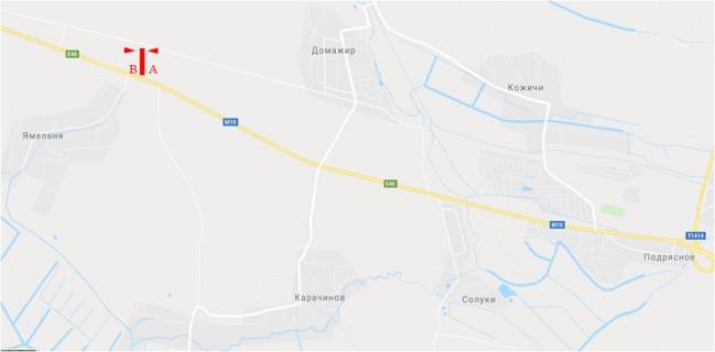 Билборд A в Львове Автодорога Львів-Краківець, в'їзд у Львів, правий схема