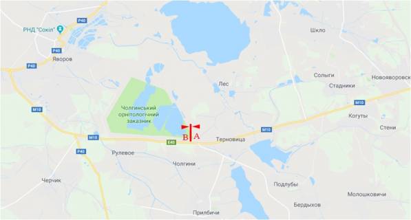 Билборд A на трассах Львовской области, 6x3  Автодорога Львів-Краківець, перед Яворовом, правий схема