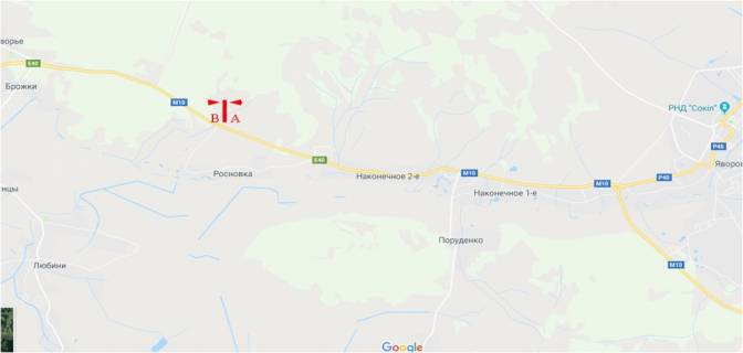 Билборд A в Львове Автодорога Львів-Краківець, в напрямку Краківця схема