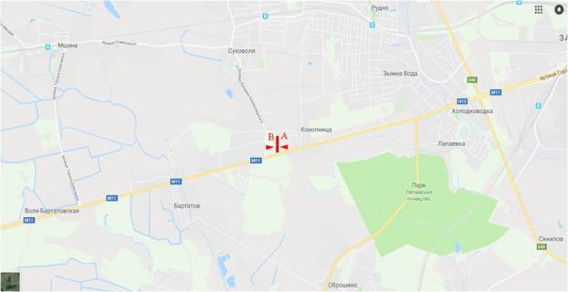 Билборд  в Львове Автодорога Львов-Шегини, с.Конопниця  (на Львов) схема
