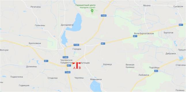 Билборд B в Львове Автодорога Довжанка-Черляни, (Городок) слева схема