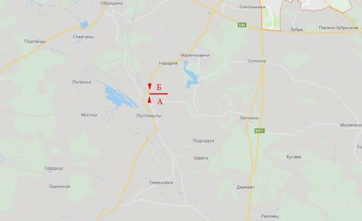Білборд, Бігборд (Борд)  A у Львові Автодорога Львів-Пустомити, виїзд з м Пустомити схема