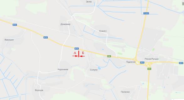 Билборд  в Львове Трасса Львов-Краковец, с. Солуки, въезд во Львов, №2 схема