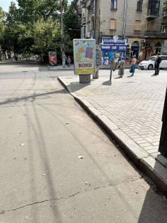 Ситилайт A в Николаеве, 1,2х1,8  Соборна вул. (Радянська)  ріг вул. Велика  Морська (вхід  до Каштанового скверу, в бік Центральний просп. (Леніна просп.)) фото 1