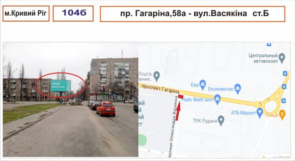 Билборд B в Кривом Роге Гагаріна, 58а – Васякіна фото 1