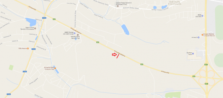 Билборд A в Сокольниках, 3x6  М-10 Західний обхід м. Львова схема