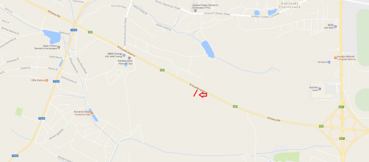 Билборд B в Сокольниках, 3x6  М-10 Західний обхід м. Львова схема