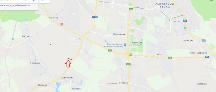 Билборд B на трассах Львовской области, 3x6  Т-14-16 Львів-Пустомити-Меденичі схема