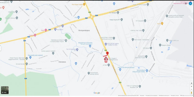 Billboard B in Lviv route, 3x6  M-10 Zahidnij obhid m. L'vova scheme