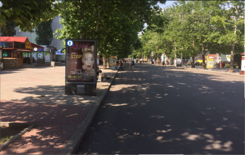 Билборд B в Николаеве, 1,25*1,86  Соборна вул. (Радянська) , 9 (між Центральний просп. (Леніна просп.) и Павла Скоропадського вул. (Адмірала Макарова), возле маг. 'СОТКИ') фото 1
