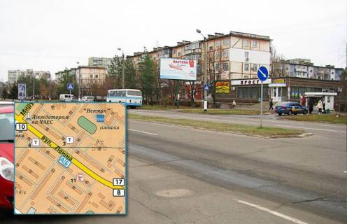 Билборд A в Горишние Плавни (Комсомольск) просп. Героїв Дніпра, 49 (навпроти магазину «АТБ») центральна вулиця фото 1