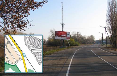 Білборд, Бігборд (Борд)  B у Горішні Плавні (Комсомольськ) вул. Дніпровська, (біля автобусної зупинки, в р-ні АЗС "Авіас") Фото 1