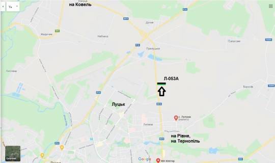 Билборд B в трассах Волынской области Озерце (обїздна траса Тернопіль-Дубно-Ковель) 2 км від Луцька схема