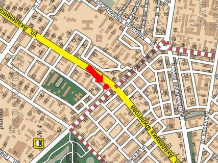 Citylight  in Odessa, 1.8x1.2  Filatova st., 21/1 / Kosmonavtov st., na svitlofori, v bik Tolbuhina pl. scheme