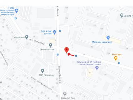 Билборд B в Днепр (Днепропетровск) Калинова вул. - Янтарна вул. схема