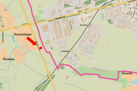 Billboard B in Sknyliv, 3x6  Кільцева дорога, в бік с. Скнилів scheme