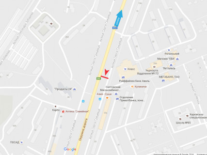 Билборд B в Харькове, 3x6  92-й бригади (кол. Грицевця) вул., 29а, з центру схема