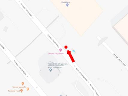 Видеоборд  в Киеве, 2.3x3.14  Кирпи вул., 3, біля входу в Південний залізничний вокзал, в сторону Повітрофлотського пр., (ролик 10 сек, 1 вихід/1,5 хвилини) - 441320 схема