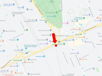 Призма A в Киеве, 3x6  Броварський пр. - просп. Георгія Нарбута (Визволителів), на світлофорі, в бік пр. Броварського - 228808 схема
