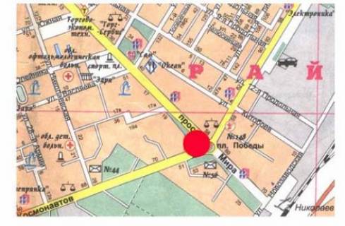 Билборд A в Николаеве Мира пр. - Космонавтів вул. схема