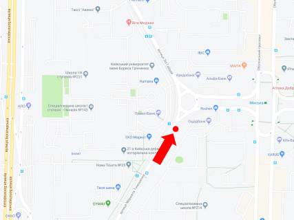 Билборд  в Киеве, 3x6  Тимошенко вул., 6, навпроти супермаркету "Екомаркет", в сторону ст.м. "Мінська" схема