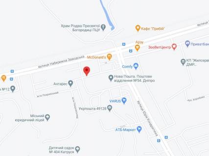 Видеоборд A в Днепр (Днепропетровск) Набережна Заводська вул., 99а, аптека "Мед Сервіс", №Дп016, прайс за ролик 10 сек 1 вихід/5 хвилин, з 8:00-22:00. Розрахунок для інших параметрів трансляції уточнюйте у менеджера. - 301336 схема
