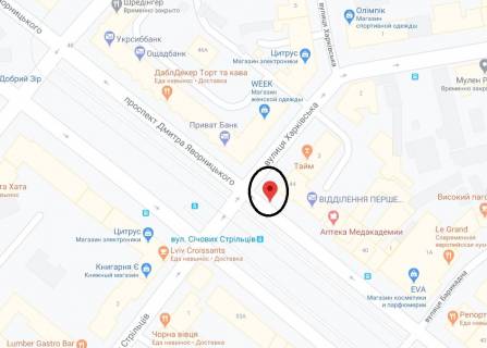 Ситилайт B в Днепр (Днепропетровск), 1.2х1.8  просп. Дмитра Яворницького (Карла Маркса) - вул. Харківська схема