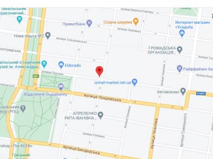Видеоборд A в Измаиле Болградська вул., 80, аптека "Мед Сервіс", №Юг003, прайс за ролик 10 сек 1 вихід/5 хвилин, з 8:00-22:00. Розрахунок для інших параметрів трансляції уточнюйте у менеджера. - 301374 схема