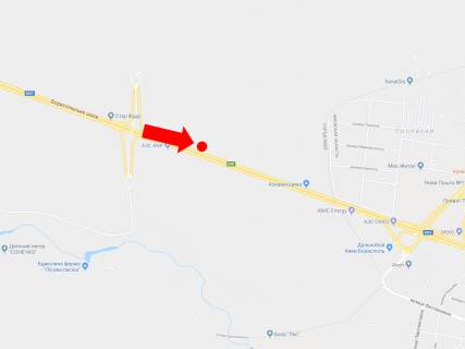 Билборд  в Киеве, 3x6  Траса Київ-Бориспіль, навпроти АЗС "ANP", в сторону аеропорту "Бориспіль", гіпермаркету "Фоззі" схема
