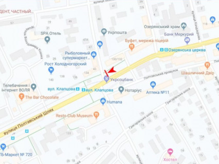 Видеоборд A в Харькове, 3x6  Полтавський Шлях вул., 130/132 - Петра Болбочана вул. (Клапцова) ., з центру - 667847 схема