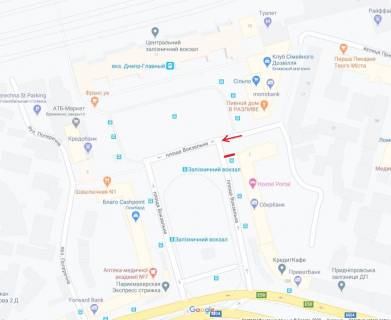 Беклайт B у Дніпро (Дніпропетровськ), 3.14х2.32  пл. Вокзальна, 2 схема