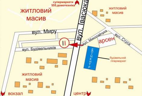 Призма  в Ивано-Франковске, 3x6  Івана-Павла II вул. (кол. Будівельників вул.), 23 - Івасюка вул. - 436167 схема