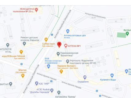 Видеоборд A в Харькове Гвардейцев Широнинцев ул., 88, аптека "Мед Сервис", №Х015, прайс за ролик 10 сек 1 виход/5 минут, с 8:00-22:00. Расчет для других параметров трансляции уточняйте у менеджера. - 301580 схема