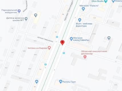 Бэклайт A в Днепр (Днепропетровск) Поля пр.  (колиш. Кірова пр.) - Гавриленко вул., на розділовій смузі схема