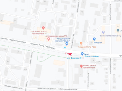 Billboard B in Kharkiv, 3x6  Байрона (кол. Героїв Сталінграда) пр., 12, в центр scheme