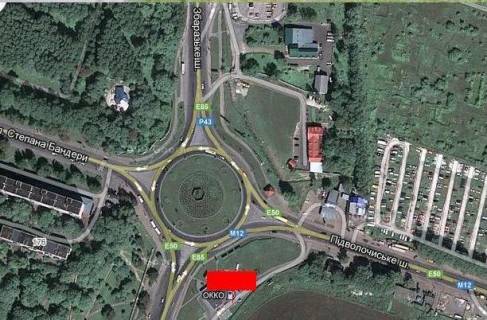 Билборд A в Тернополе, 3x6  Збаразьке кільце, біля АЗС ''ОККО", ліворуч схема