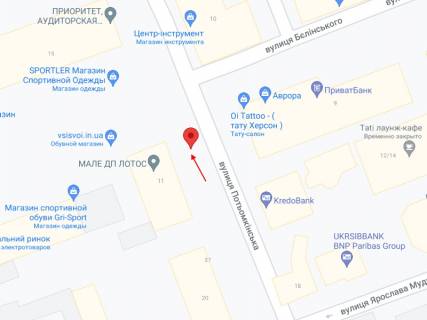 Ситилайт B в Херсоне Потьомкінська (Люксембург) вул. - Бєлінського вул. схема