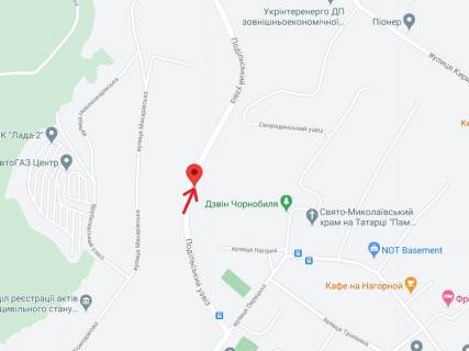 Ситилайт A в Киеве Подільський узвіз, Смородинський парк, в сторону Кирилівська вул. (Фрунзе) схема