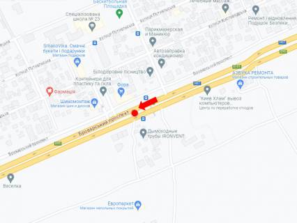 Білборд, Бігборд (Борд)  A у Києві, 6x3  Броварський пр., навпроти буд.51, р/с, напрямок в Київ схема