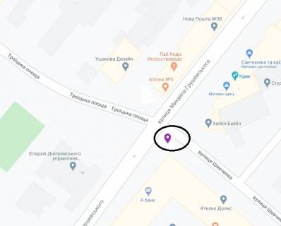 Скроллер B в Днепр (Днепропетровск), 3.14х2.32  вул. Шевченко - вул. М. Грушевського (К. Лібкнехта) - 289749 схема