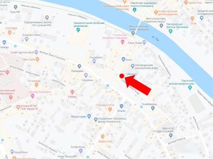 Ситилайт  в Ужгороде, 1.8x1.2  Шандора Петефі пл., 15, центр, в бік пр. Свободи, зупинка схема