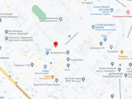 Видеоборд A в Ивано-Франковске Тролейбусна вул., 1, аптека "Мед Сервіс", №Х062, прайс за ролик 10 сек 1 вихід/5 хвилин, з 8:00-22:00. Розрахунок для інших параметрів трансляції уточнюйте у менеджера. - 301370 схема